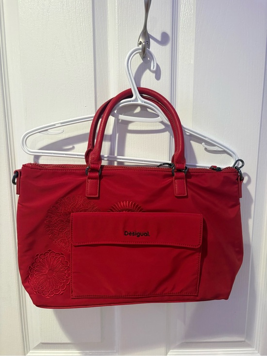 Desigual Handbags - Desigual Red Tote with Embroidered Details